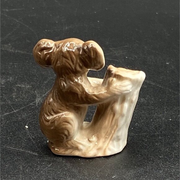Miniature Koala Bear Figurine Ceramic 2” On Tree Branch Vintage Japan - Picture 2 of 6